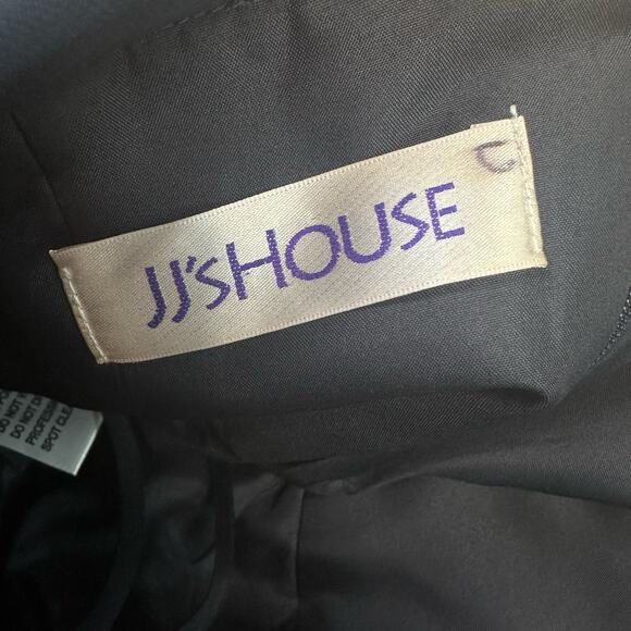 JJ's House Dark Navy Knee-Length Chiffon Bridesmaid Dress Womens 8 Fit & Flare - Picture 8 of 9